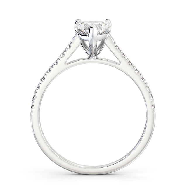 Heart Diamond Engagement Ring 18K White Gold Solitaire With Side Stones - Anitta ENHE14_WG_UP