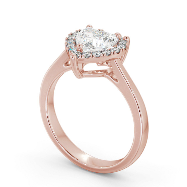 Halo Heart Diamond Engagement Ring 9K Rose Gold - Aintree ENHE15_RG_SIDE