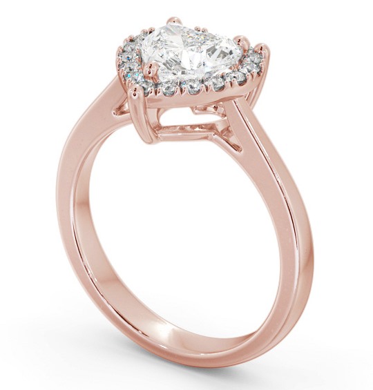  Halo Heart Diamond Engagement Ring 9K Rose Gold - Aintree ENHE15_RG_THUMB1 