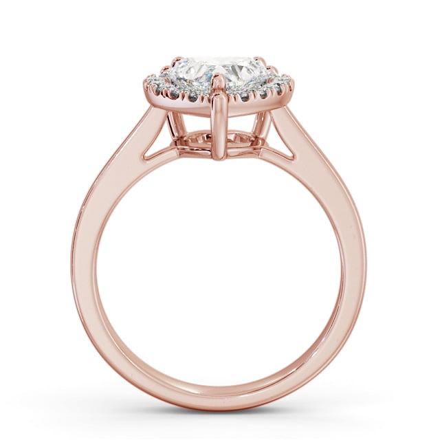 Halo Heart Diamond Engagement Ring 9K Rose Gold - Aintree ENHE15_RG_UP