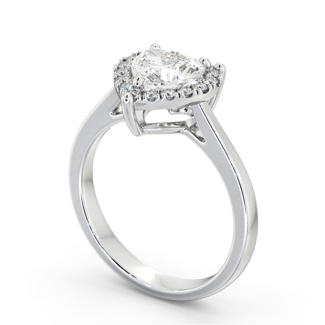 Halo Heart Diamond Engagement Ring 18K White Gold - Aintree ENHE15_WG_SIDE
