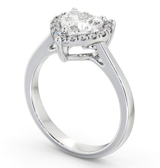  Halo Heart Diamond Engagement Ring 18K White Gold - Aintree ENHE15_WG_THUMB1 