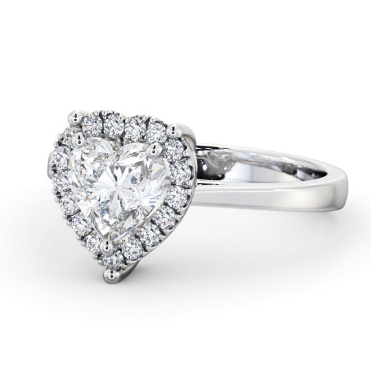 Halo Heart Diamond Cluster Engagement Ring 9K White Gold ENHE15_WG_THUMB2 