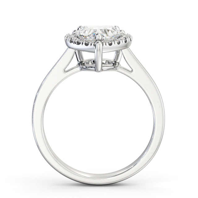 Halo Heart Diamond Engagement Ring 18K White Gold - Aintree ENHE15_WG_UP