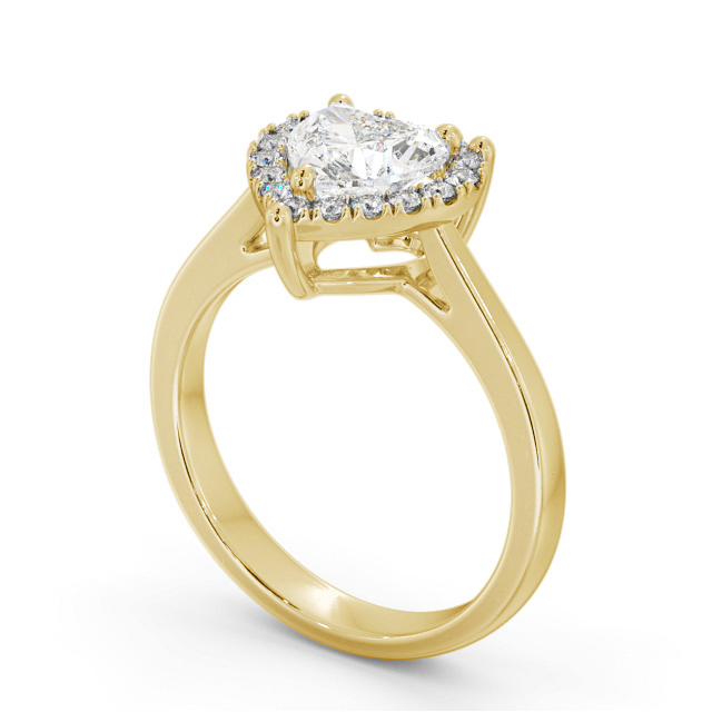 Halo Heart Diamond Engagement Ring 9K Yellow Gold - Aintree ENHE15_YG_SIDE