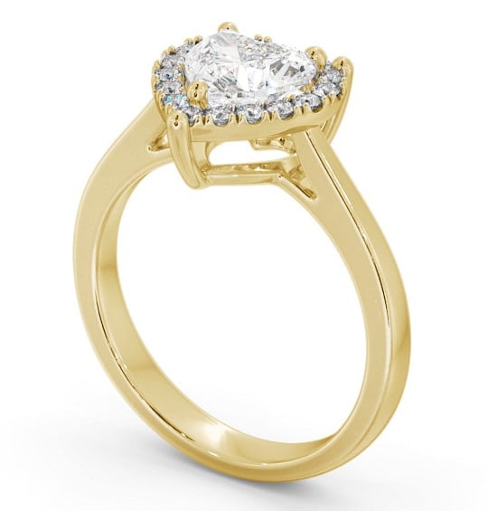 Halo Heart Diamond Engagement Ring 9K Yellow Gold - Aintree ENHE15_YG_THUMB1
