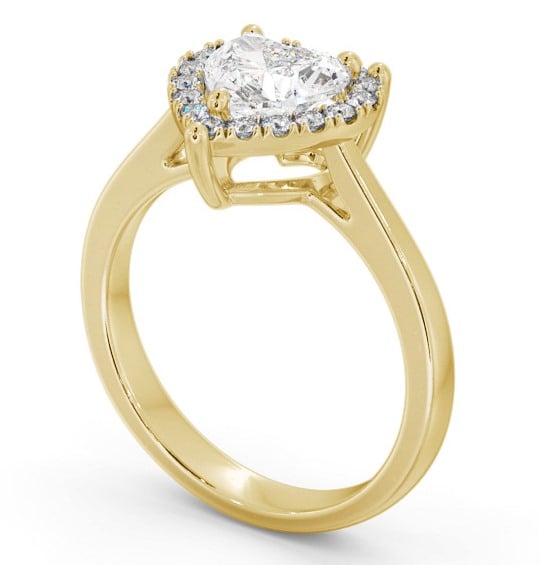 Halo Heart Diamond Cluster Engagement Ring 9K Yellow Gold ENHE15_YG_THUMB1