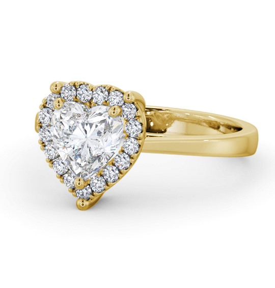  Halo Heart Diamond Engagement Ring 9K Yellow Gold - Aintree ENHE15_YG_THUMB2 