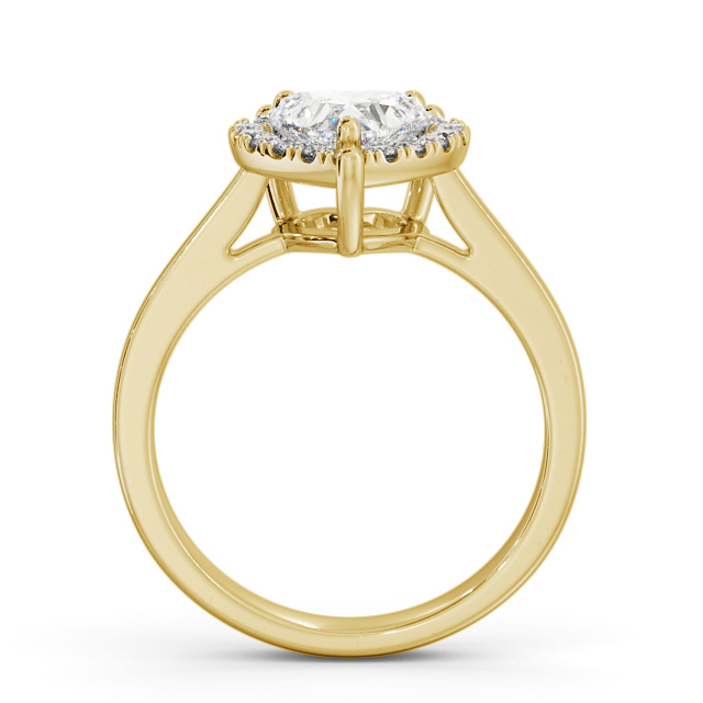 Halo Heart Diamond Engagement Ring 9K Yellow Gold - Aintree ENHE15_YG_UP