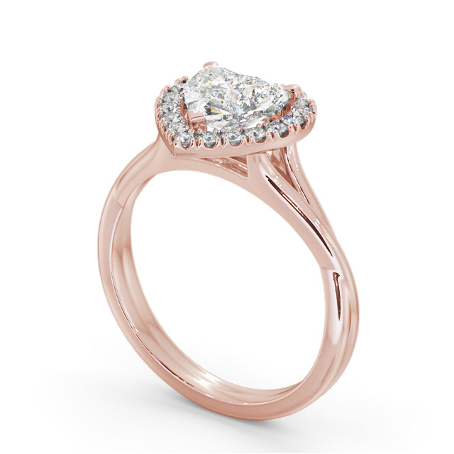 Halo Heart Diamond Engagement Ring 9K Rose Gold - Gorile ENHE16_RG_SIDE