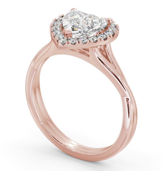 Halo Heart Diamond Crossover Band Engagement Ring 9K Rose Gold ENHE16_RG_THUMB1