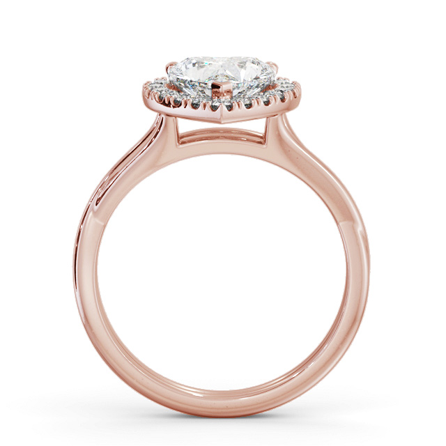 Halo Heart Diamond Engagement Ring 9K Rose Gold - Gorile ENHE16_RG_UP