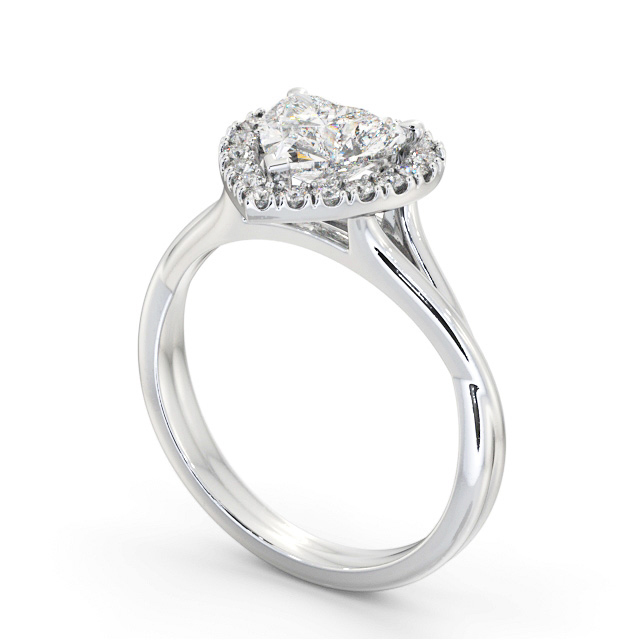 Halo Heart Diamond Engagement Ring Palladium - Gorile ENHE16_WG_SIDE