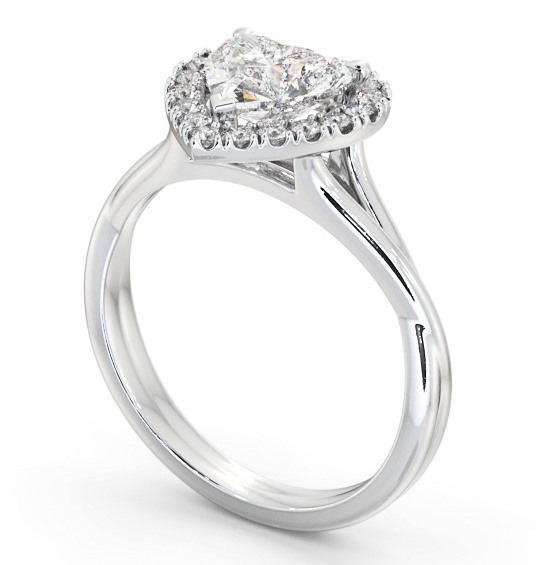 Halo Heart Diamond Crossover Band Engagement Ring 9K White Gold ENHE16_WG_THUMB1 