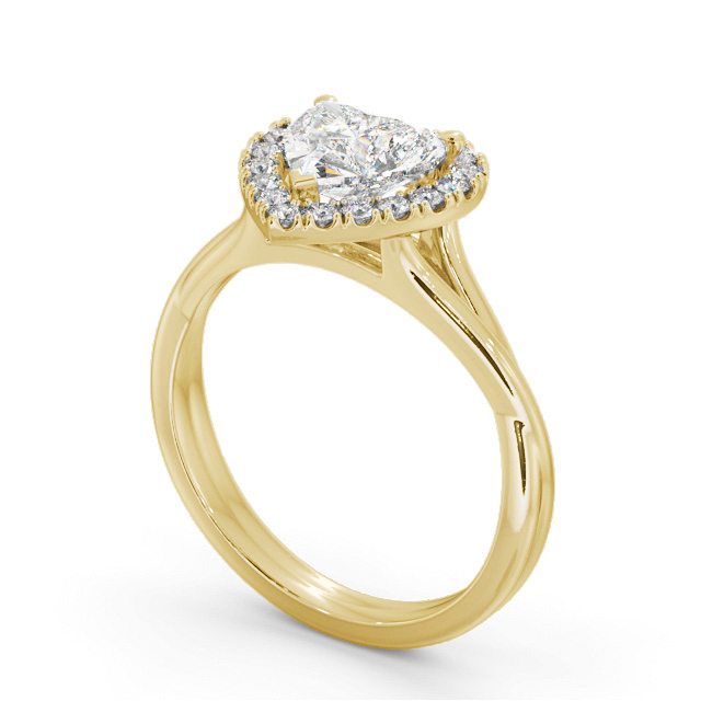 Halo Heart Diamond Engagement Ring 9K Yellow Gold - Gorile ENHE16_YG_SIDE