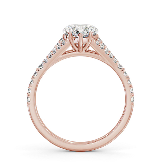 Heart Diamond Engagement Ring 18K Rose Gold Solitaire With Side Stones - Alberto ENHE16S_RG_UP