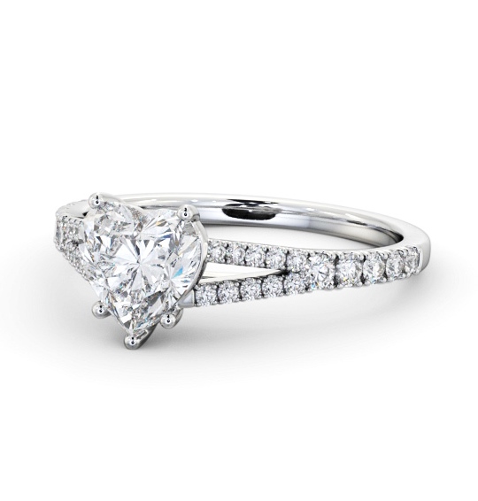  Heart Diamond Engagement Ring Platinum Solitaire With Side Stones - Alberto ENHE16S_WG_THUMB2 