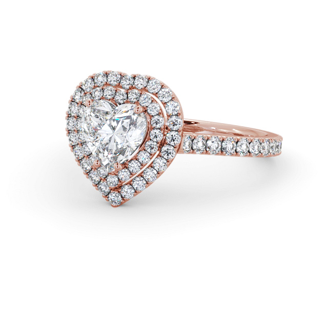 Halo Heart Diamond Engagement Ring 9K Rose Gold - Libanus ENHE17_RG_FLAT