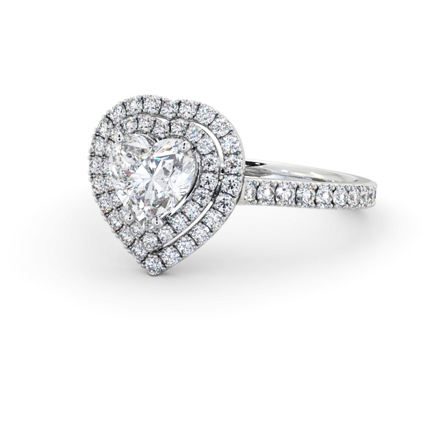 Halo Heart Diamond Engagement Ring Palladium - Libanus ENHE17_WG_FLAT