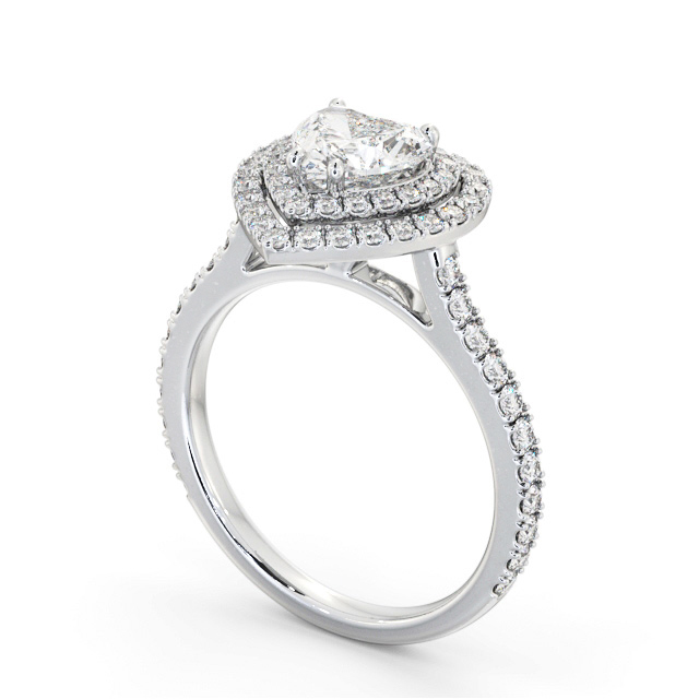 Halo Heart Diamond Engagement Ring Palladium - Libanus ENHE17_WG_SIDE