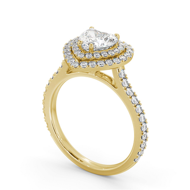 Halo Heart Diamond Engagement Ring 18K Yellow Gold - Libanus