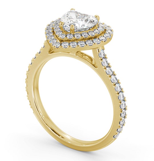 Halo Heart Diamond Engagement Ring 9K Yellow Gold - Libanus ENHE17_YG_THUMB1 