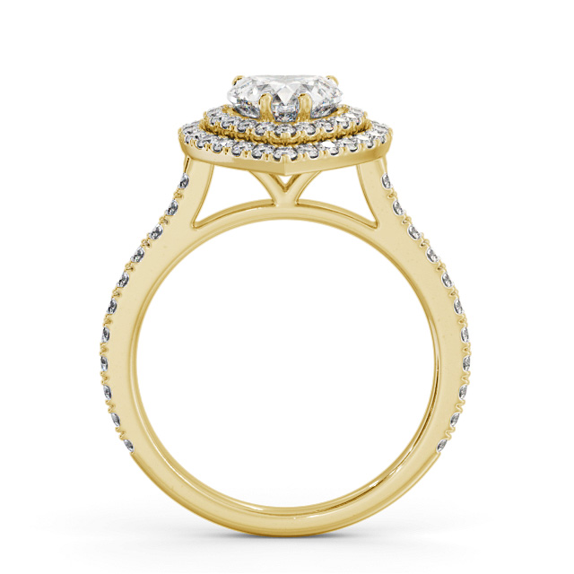 Halo Heart Diamond Engagement Ring 18K Yellow Gold - Libanus ENHE17_YG_UP