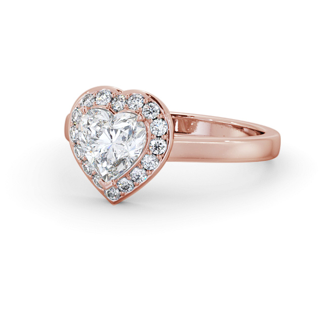 Halo Heart Diamond Engagement Ring 9K Rose Gold - Gorsey ENHE18_RG_FLAT