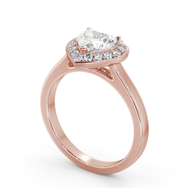 Halo Heart Diamond Engagement Ring 18K Rose Gold - Gorsey ENHE18_RG_SIDE