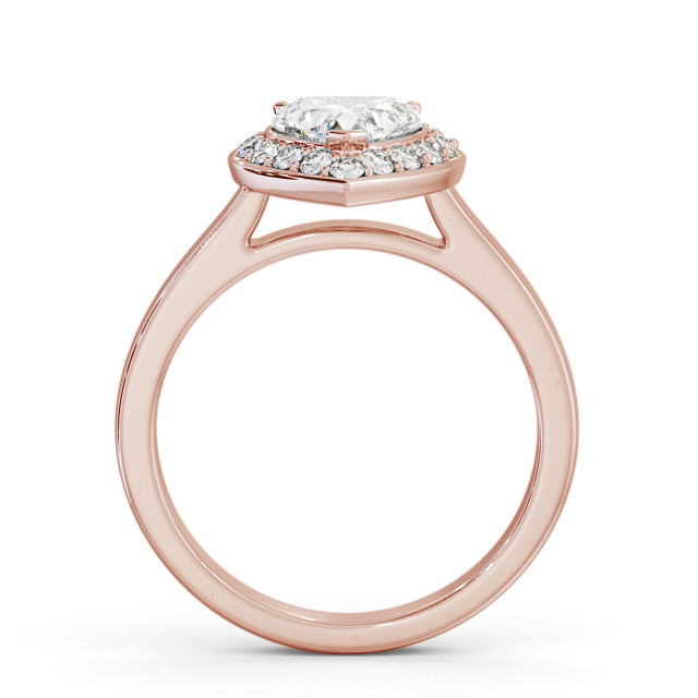 Halo Heart Diamond Engagement Ring 9K Rose Gold - Gorsey ENHE18_RG_UP