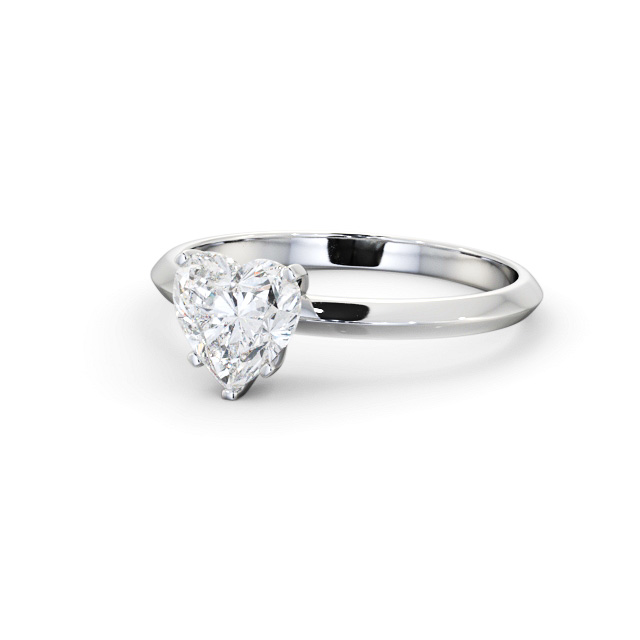 Heart Diamond Engagement Ring Palladium Solitaire - Ilton ENHE19_WG_FLAT