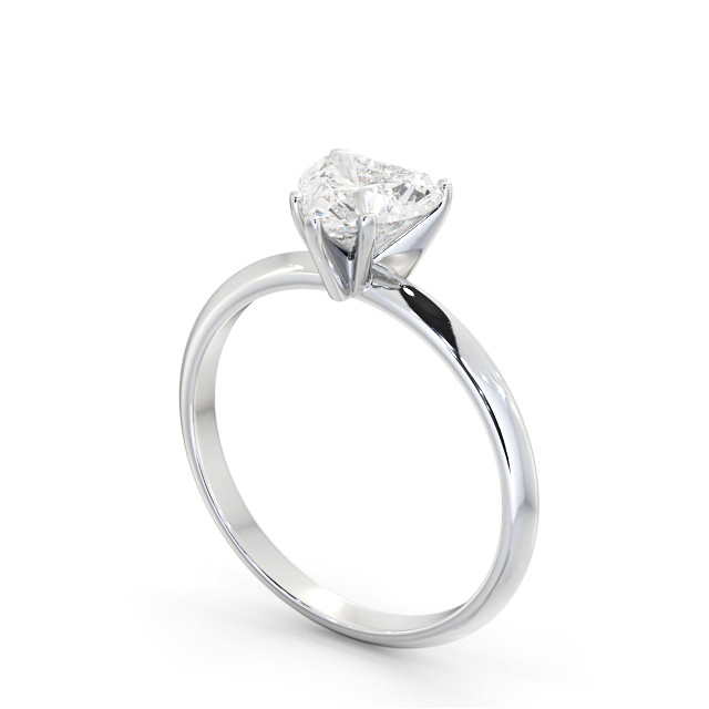 Heart Diamond Engagement Ring Palladium Solitaire - Ilton ENHE19_WG_SIDE
