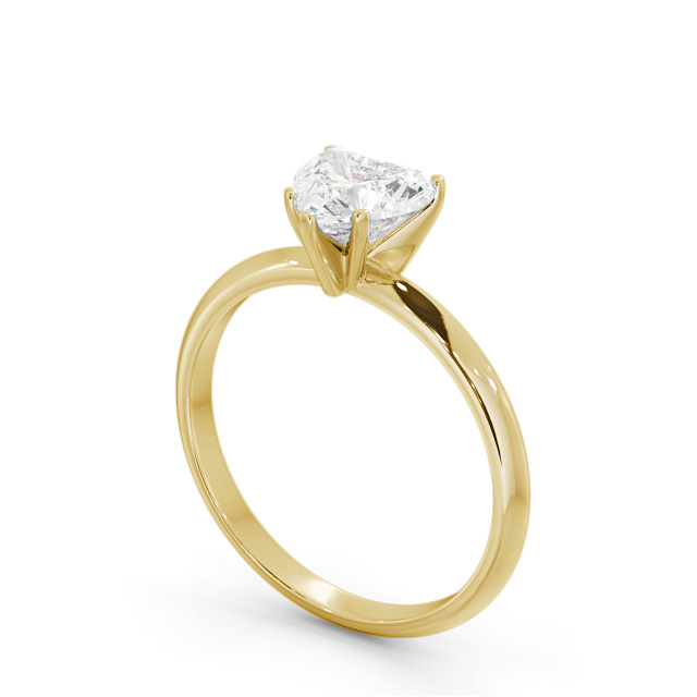 Heart Diamond Engagement Ring 18K Yellow Gold Solitaire - Ilton ENHE19_YG_SIDE