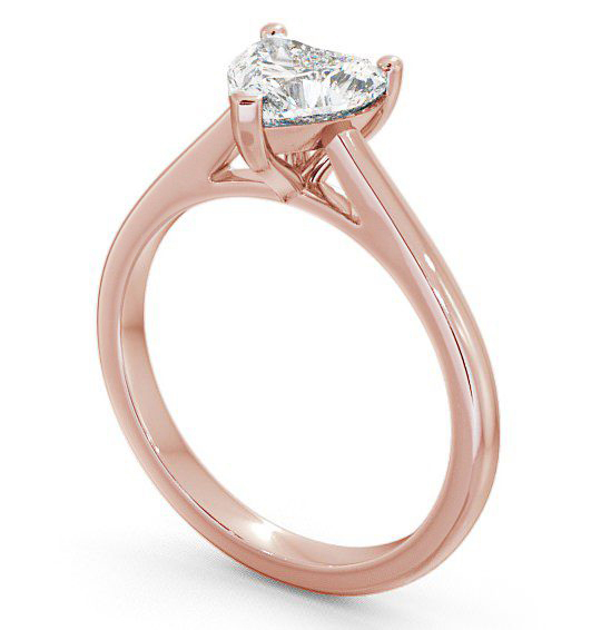 Heart Diamond Cathedral 3 Prong Engagement Ring 9K Rose Gold Solitaire ENHE1_RG_THUMB1