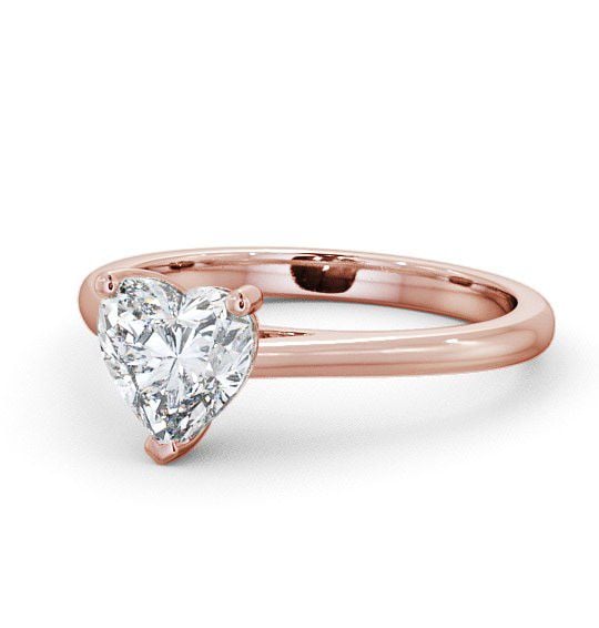 Heart Diamond Cathedral 3 Prong Engagement Ring 18K Rose Gold Solitaire ENHE1_RG_THUMB2 