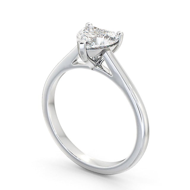 Heart Diamond Engagement Ring 18K White Gold Solitaire - Alma