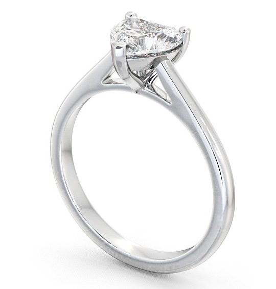 Heart Diamond Cathedral 3 Prong Engagement Ring 9K White Gold Solitaire ENHE1_WG_THUMB1