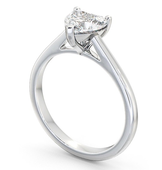 Heart Diamond Cathedral 3 Prong Engagement Ring Platinum Solitaire ENHE1_WG_THUMB1