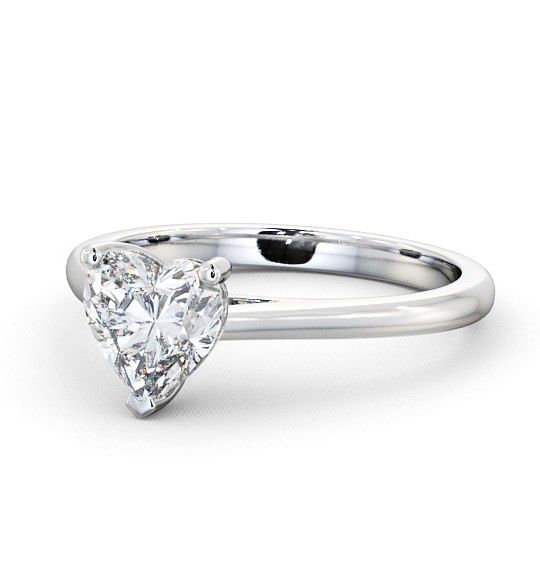 Heart Diamond Cathedral 3 Prong Engagement Ring 18K White Gold Solitaire ENHE1_WG_THUMB2 