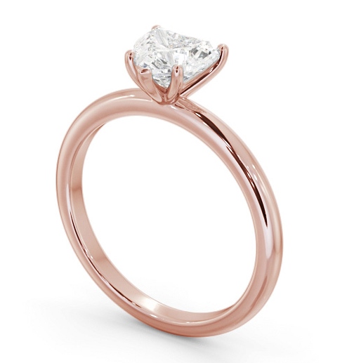 Heart Diamond Sleek 5 Prong Engagement Ring 9K Rose Gold Solitaire ENHE20_RG_THUMB1