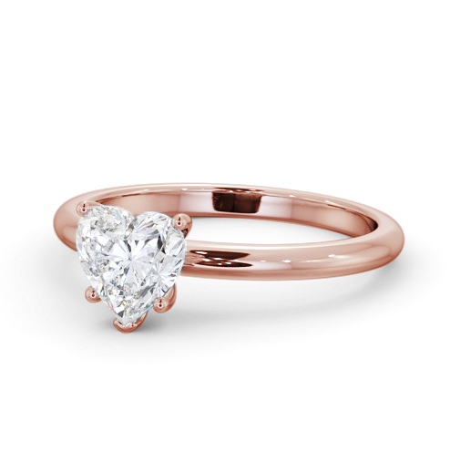 Heart Diamond Sleek 5 Prong Engagement Ring 18K Rose Gold Solitaire ENHE20_RG_THUMB2 