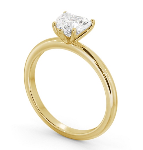 Heart Diamond Sleek 5 Prong Engagement Ring 9K Yellow Gold Solitaire ENHE20_YG_THUMB1