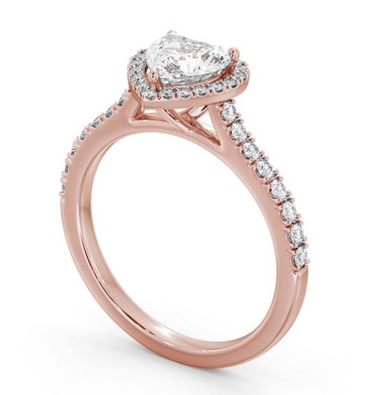 Halo Heart Diamond Classic Engagement Ring 18K Rose Gold ENHE21_RG_THUMB1 