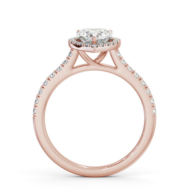 Halo Heart Diamond Engagement Ring 9K Rose Gold - Aneesa ENHE21_RG_UP