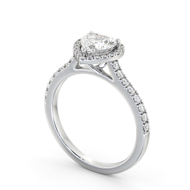 Halo Heart Diamond Engagement Ring Platinum - Aneesa ENHE21_WG_SIDE