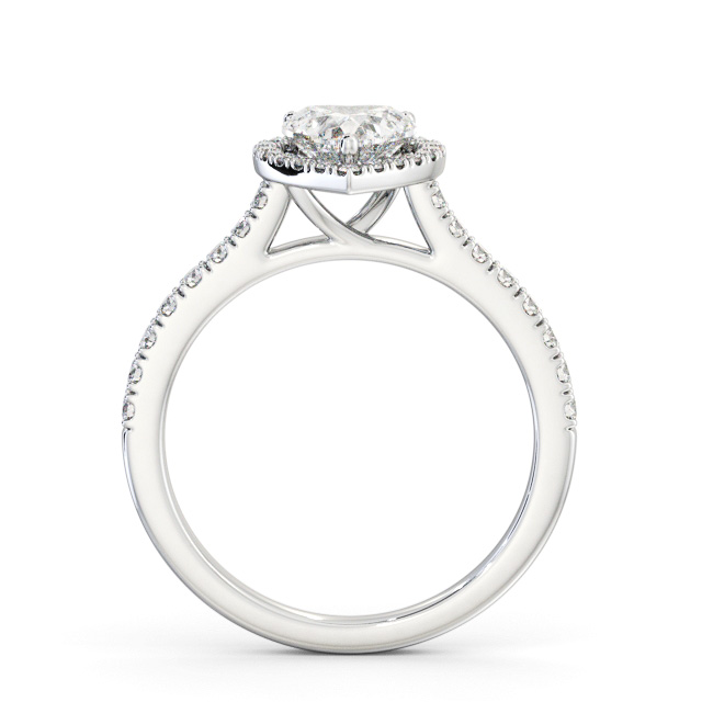 Halo Heart Diamond Engagement Ring Platinum - Aneesa ENHE21_WG_UP