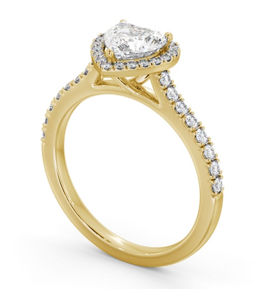 Halo Heart Diamond Classic Engagement Ring 9K Yellow Gold ENHE21_YG_THUMB1
