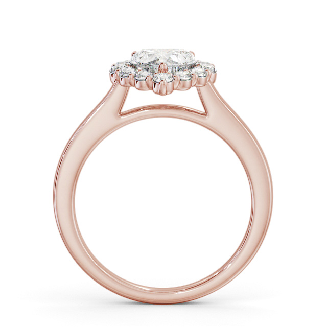 Halo Heart Diamond Engagement Ring 18K Rose Gold - Annemie ENHE22_RG_UP