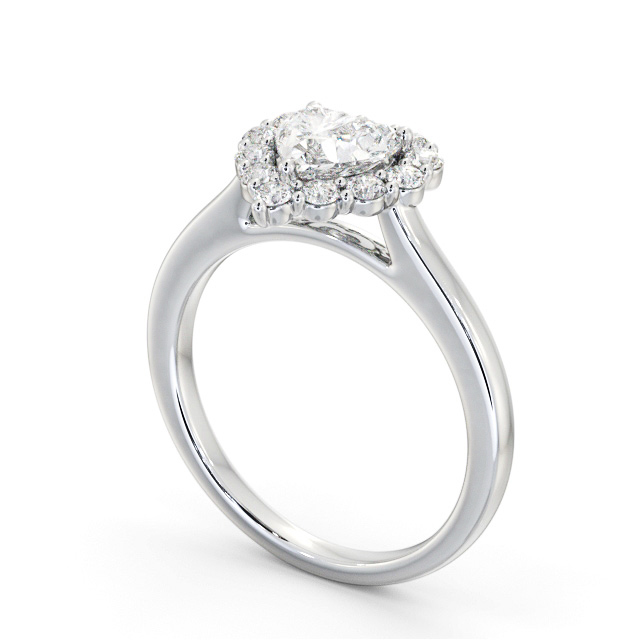 Halo Heart Diamond Engagement Ring Palladium - Annemie ENHE22_WG_SIDE