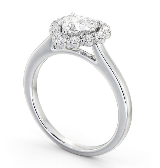 Halo Heart Diamond Elegant Style Engagement Ring 9K White Gold ENHE22_WG_THUMB1 